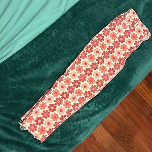 PACSUN Size 29 Orange Flower Straight Leg Jeans